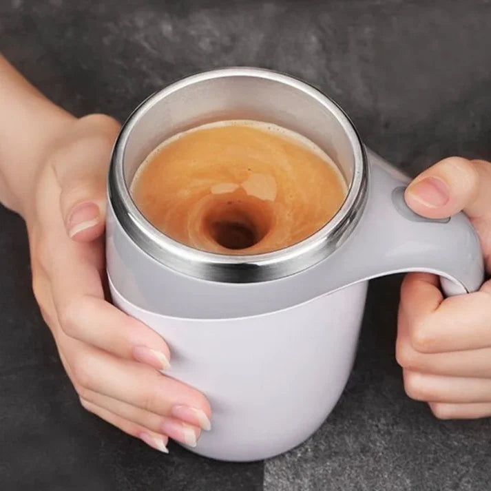 MixMug™ MEZCLADOR AUTOMÁTICO CON REVOLVEDOR MAGNÉTICO Y CARGA USB 380ml - Disfruta tu bebida favorita libre de molestos grumos