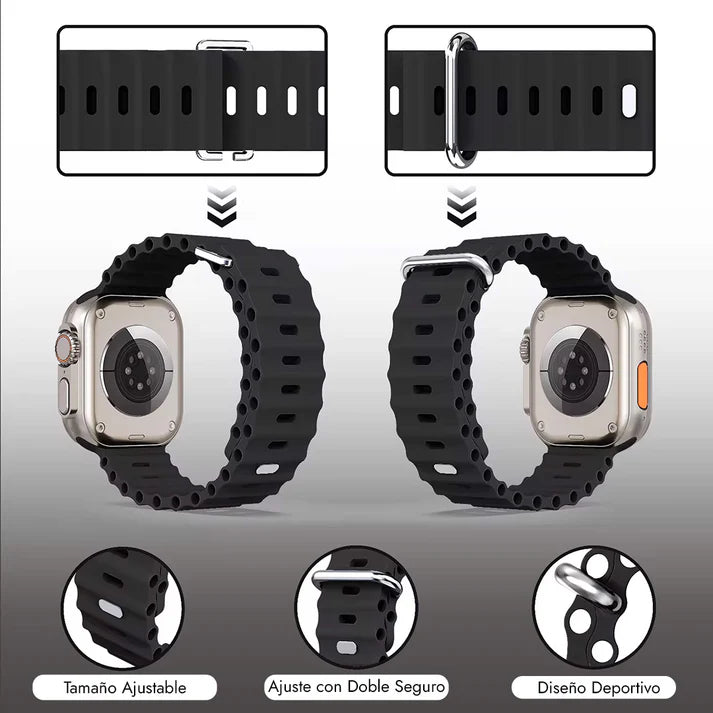 SmartWatch T900 Ultra Pantalla HD+ Cargador Inalámbrico - Realiza Llamadas, Recibe Alertas de Whatsapp, Facebook, Twitter y otras RRSS directamente en tu muñeca.