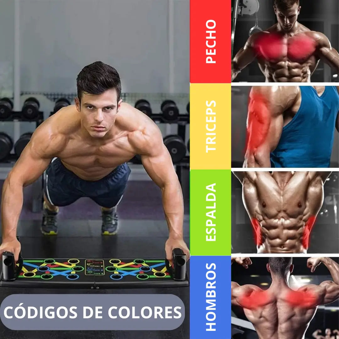Tablero Flexiones Push-Up Pro 14 en 1🔥(Pecho, Tríceps, Abdominales y Hombros💪)