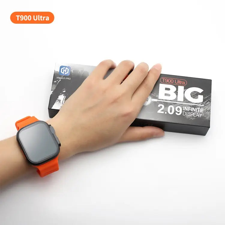 SmartWatch T900 Ultra Pantalla HD+ Cargador Inalámbrico - Realiza Llamadas, Recibe Alertas de Whatsapp, Facebook, Twitter y otras RRSS directamente en tu muñeca.