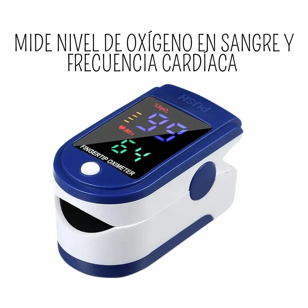 Oxímetro de Pulso – Detecta Enfermedades a Tiempo - Mide Oxígeno en Sangre y Frecuencia Cardíaca al Instante 🩺