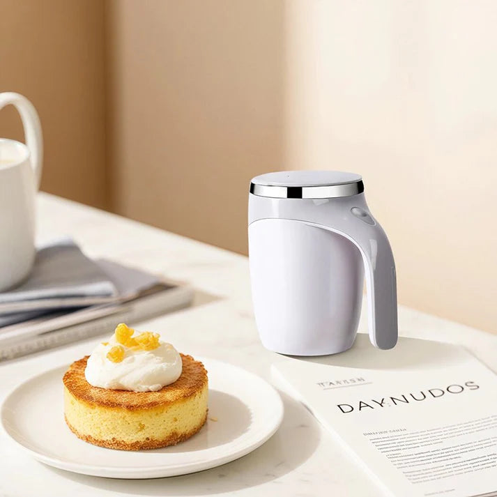 MixMug™ MEZCLADOR AUTOMÁTICO CON REVOLVEDOR MAGNÉTICO Y CARGA USB 380ml - Disfruta tu bebida favorita libre de molestos grumos