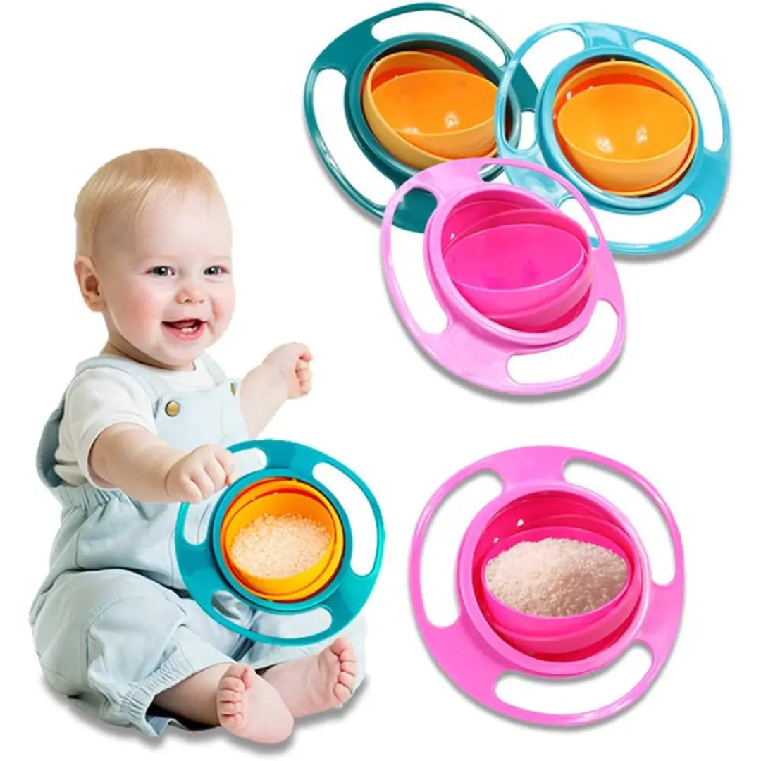 BOWL MÁGICO GIRATORIO 360° ANTIDERRAMES + GUÍA POTENCIA EL DESARROLLO COGNITIVO DE TUS HIJOS