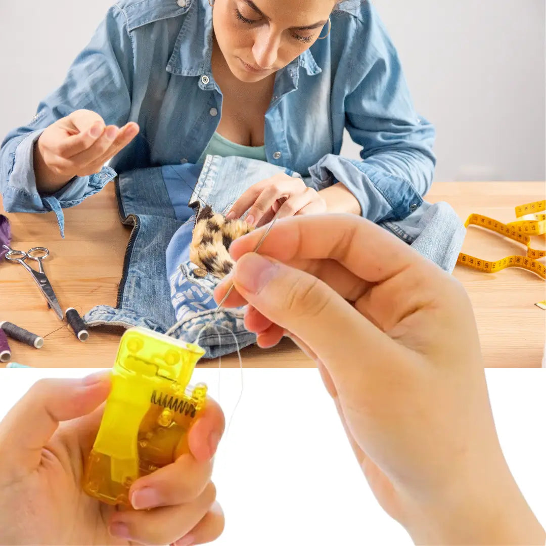 KIT 2X1 ENHEBRADOR AUTOMÁTICO HAZLO FÁCIL ✅🧵OLVÍDATE DE LA FRUSTRACIÓN Y COSE SIN INTERRUPCIONES AL INSTANTE + GUÍA PRÁCTICA DE COSTURA GRATIS✨