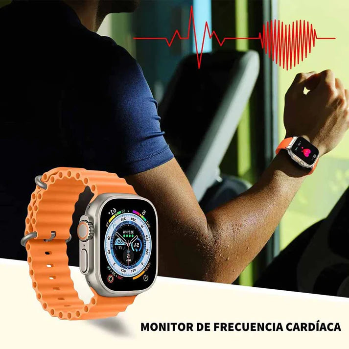 SmartWatch T900 Ultra Pantalla HD+ Cargador Inalámbrico - Realiza Llamadas, Recibe Alertas de Whatsapp, Facebook, Twitter y otras RRSS directamente en tu muñeca.