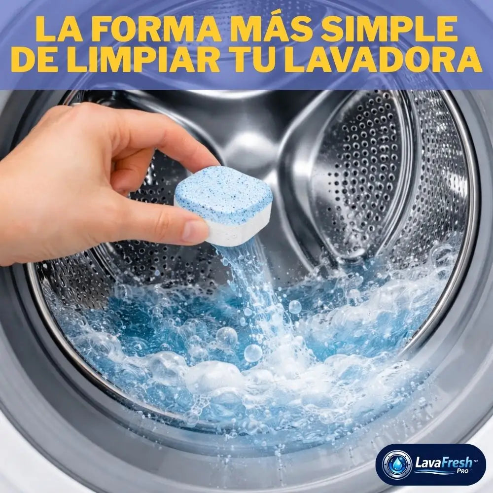 LavaFresh Pro™ | Pastillas de Limpieza Profunda para Lavadoras (12 Unidades) - Tu lavadora limpia y tu ropa sin olor ✨