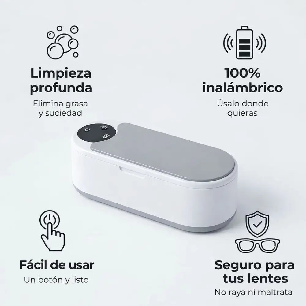 UltraClean® | Limpiador Ultrasónico Multifunción | Limpieza de lentes y joyas sin esfuerzo 👓💍✨