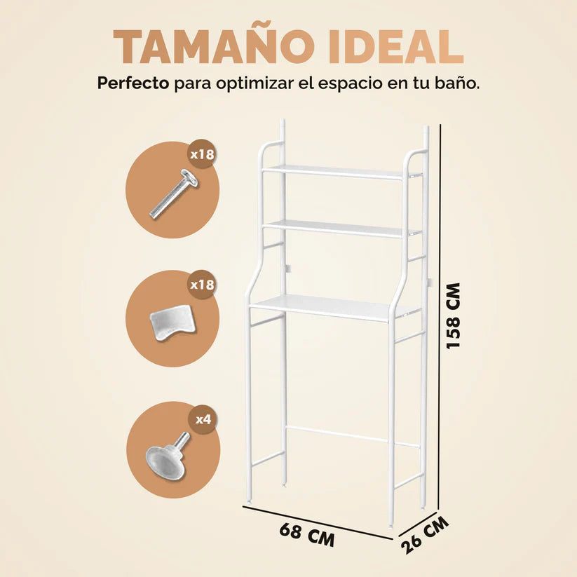 Organizador Multirack de Baño 3 Niveles - Maximiza cada espacio de tu Hogar