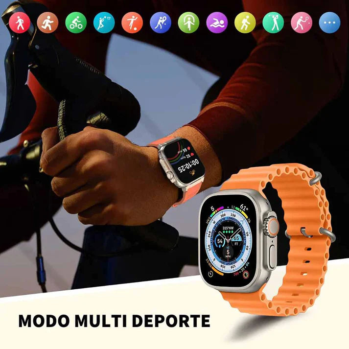 SmartWatch T900 Ultra Pantalla HD+ Cargador Inalámbrico - Realiza Llamadas, Recibe Alertas de Whatsapp, Facebook, Twitter y otras RRSS directamente en tu muñeca.