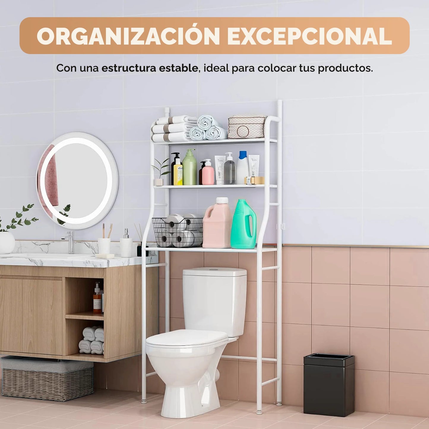 Organizador Multirack de Baño 3 Niveles - Maximiza cada espacio de tu Hogar