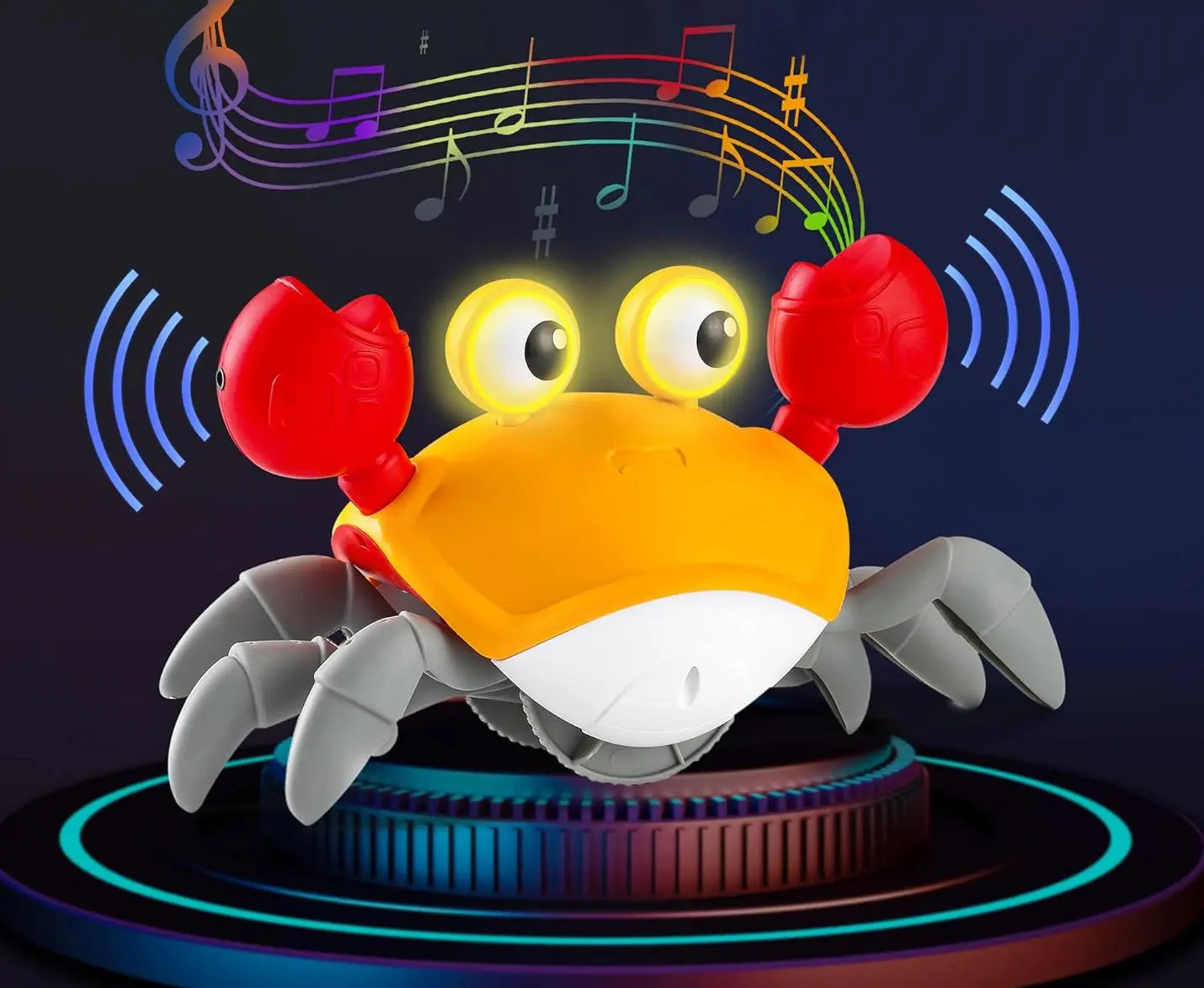 Cangrejo Musical USB con Sensor de Movimiento✨🎵 – Estimula el gateo – Ayuda a tu bebé a desarrollar su motricidad en solo días de juego - Color sorpresa🎉