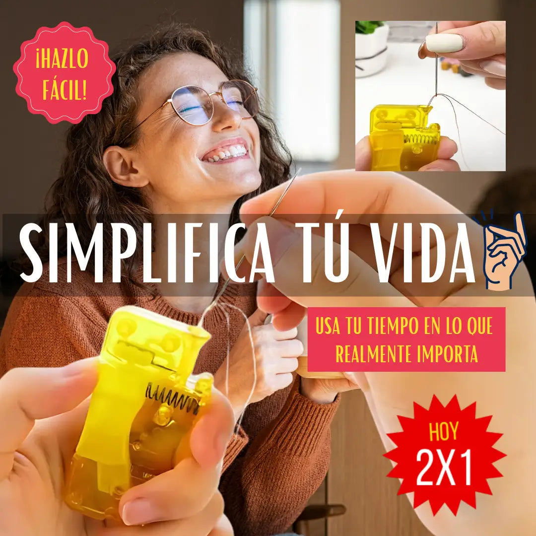 KIT 2X1 ENHEBRADOR AUTOMÁTICO HAZLO FÁCIL ✅🧵OLVÍDATE DE LA FRUSTRACIÓN Y COSE SIN INTERRUPCIONES AL INSTANTE + GUÍA PRÁCTICA DE COSTURA GRATIS✨