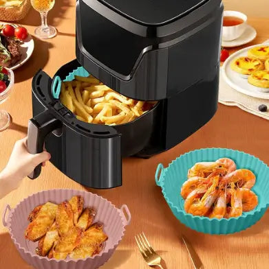 Pack 6 Bandejas de Silicona para Air Fryer✅ + EBOOK 15 Rectas Saladas y Dulces para Disfrutar tu Airfryer✨