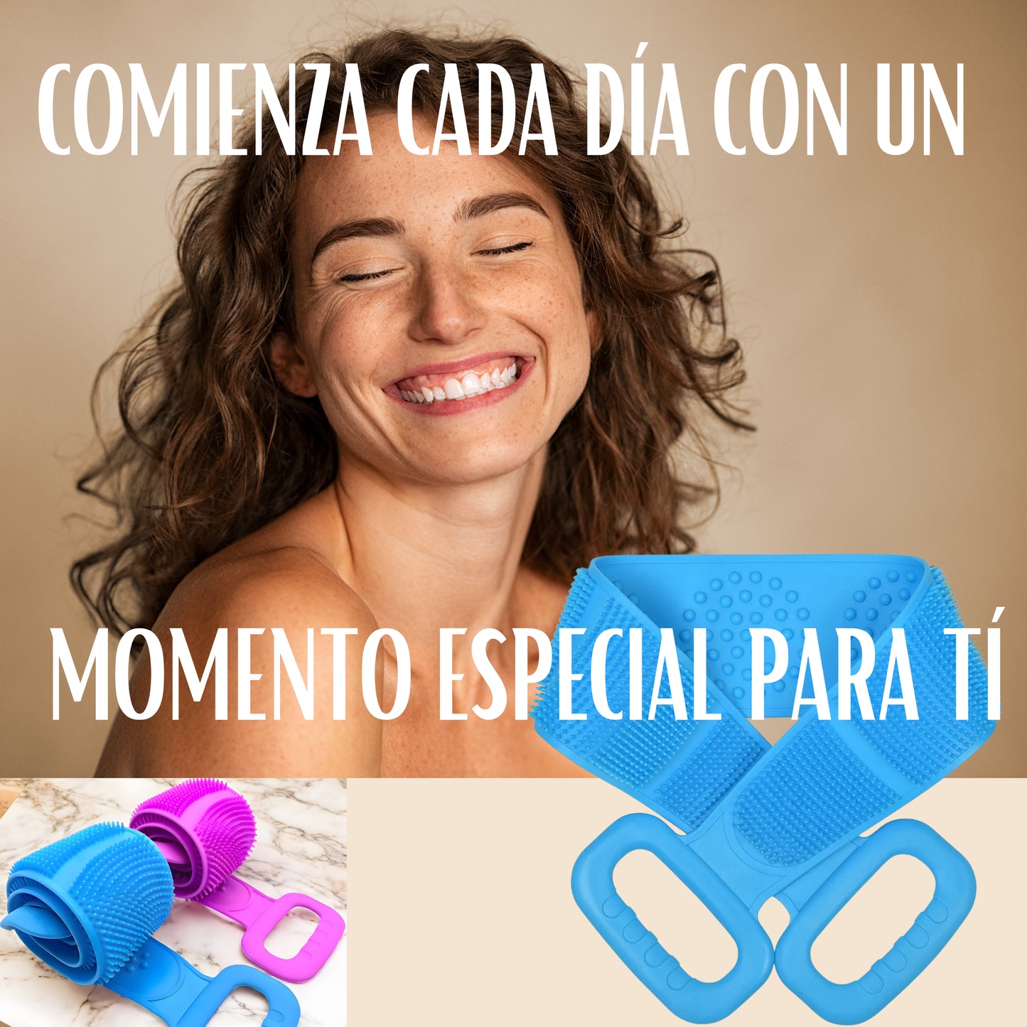 Kit 2X1 Cepillo Masajeador y Exfoliante Corporal Silicona Clean Total✨ - Exfoliante, Elimina Células Muertas - Color Sorpresa💖 + ¡Ebook Rutina de Bienestar de Regalo!