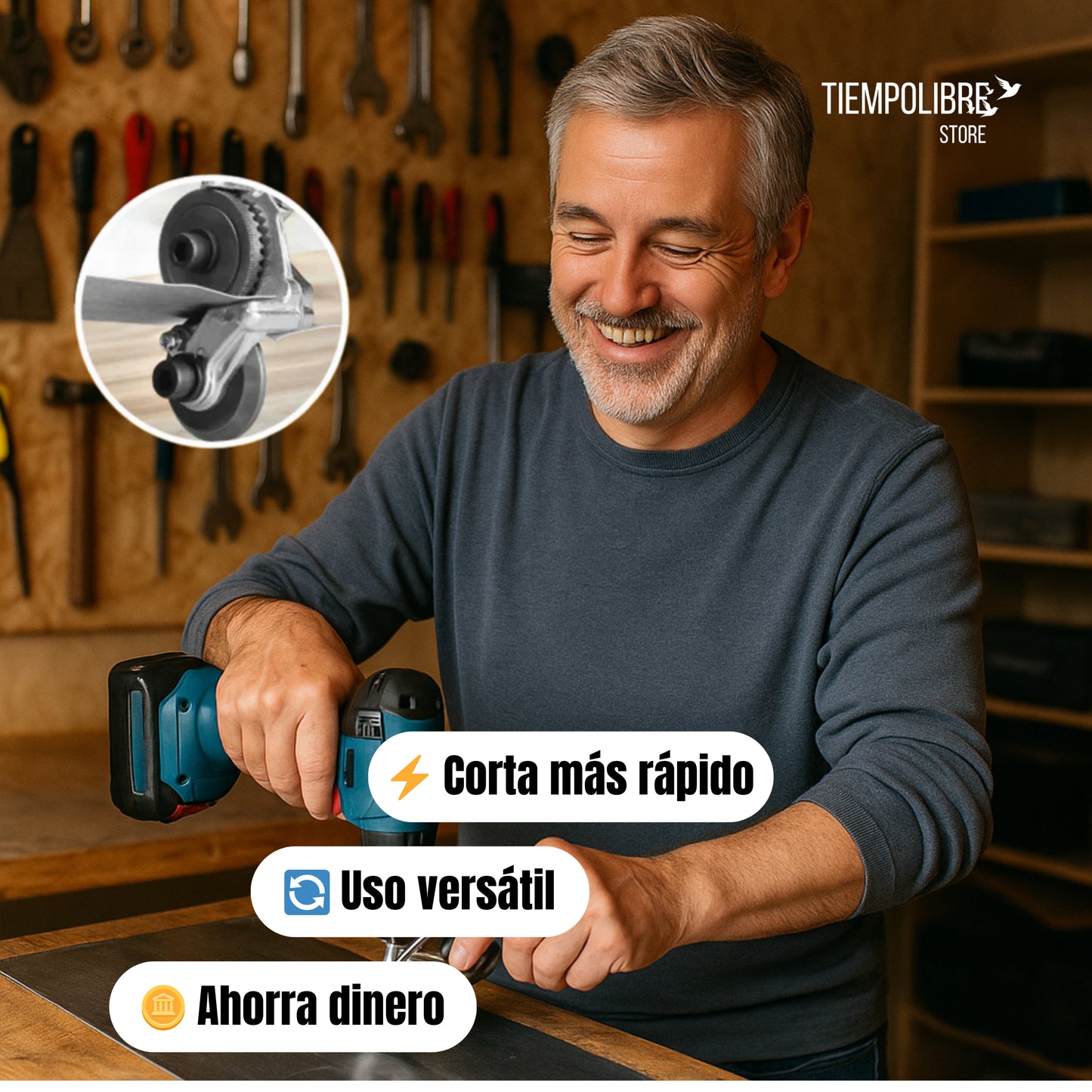 CUTTERPRO™ Adaptador de Corte Metal para Taladro – Convierte tu Taladro – Corta Metal con Precisión en minutos💪 (no incluye taladro)