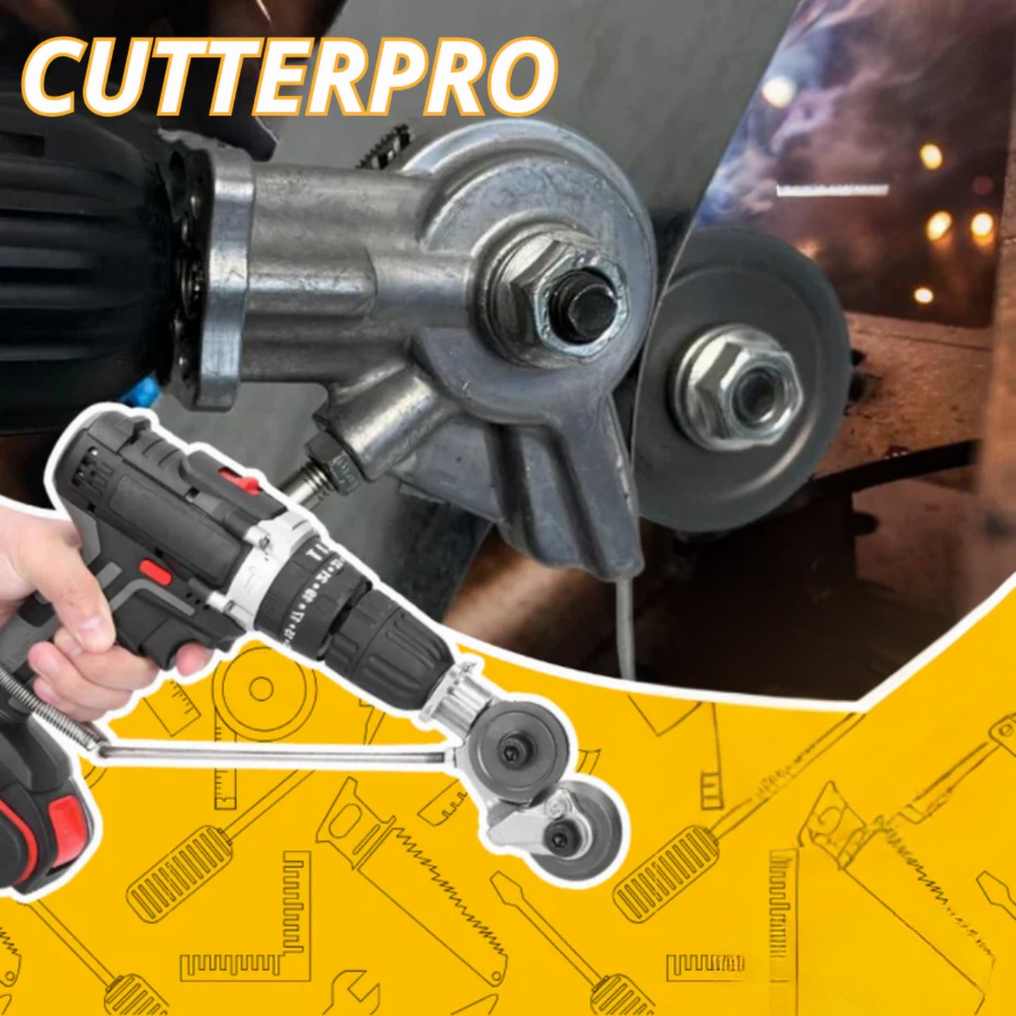 CUTTERPRO™ Adaptador de Corte Metal para Taladro – Convierte tu Taladro – Corta Metal con Precisión en minutos💪 (no incluye taladro)