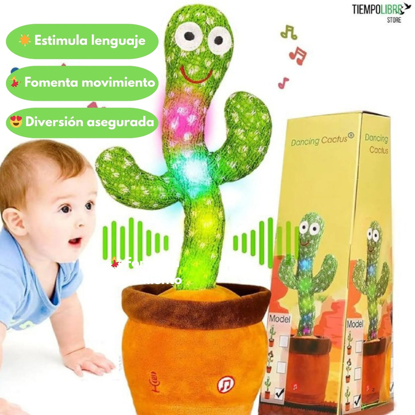 Cactus Cowboy Bailarín-Canta y Graba-Estimula a tu niño mientras se divierte 🌟
