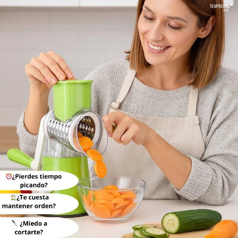 Picador de Verduras – Corta y Ralla al Instante – Cocina rápido y sin cortes en segundos⚡