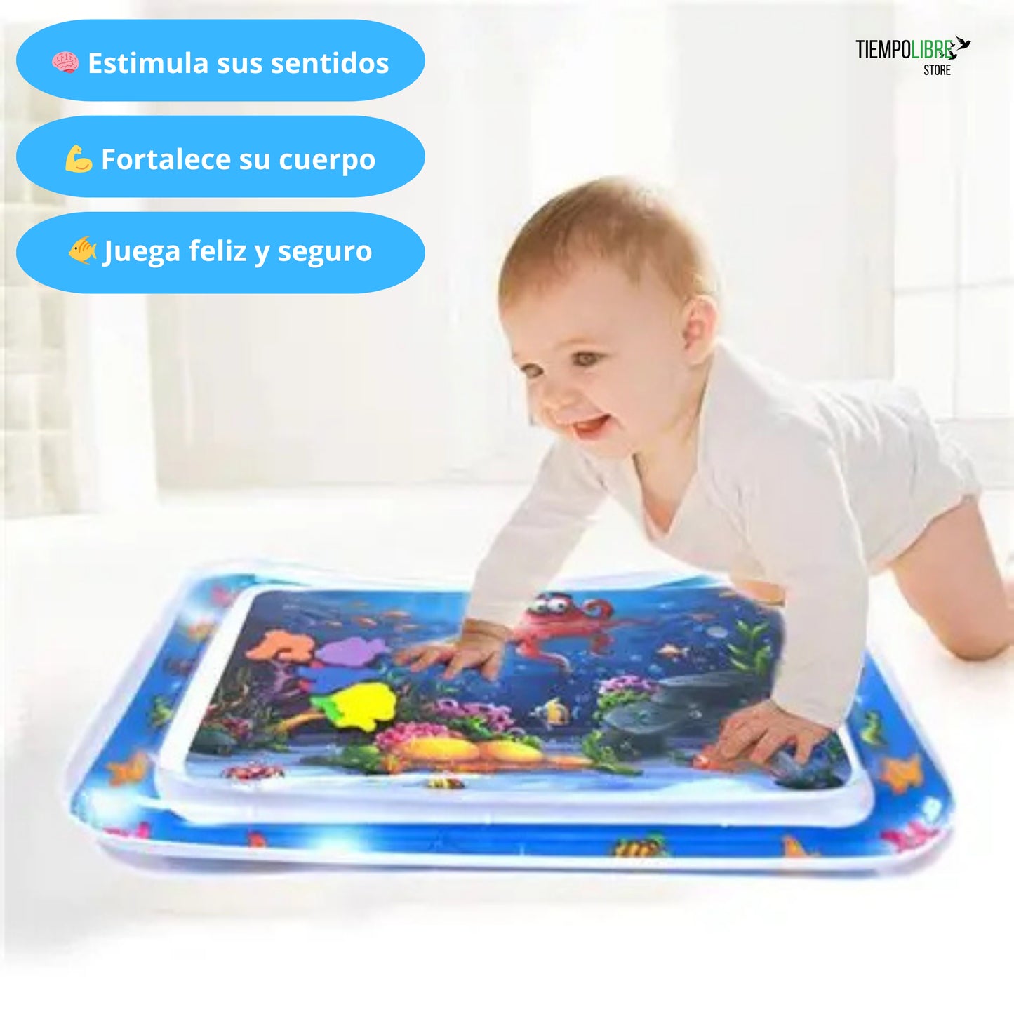 Mat Acuático Sensorial para Bebés🥰 – Fortalece su cuerpo mientras se divierte ✨+ EBOOK Desarrollo Saludable del Bebé de Regalo! 🎁