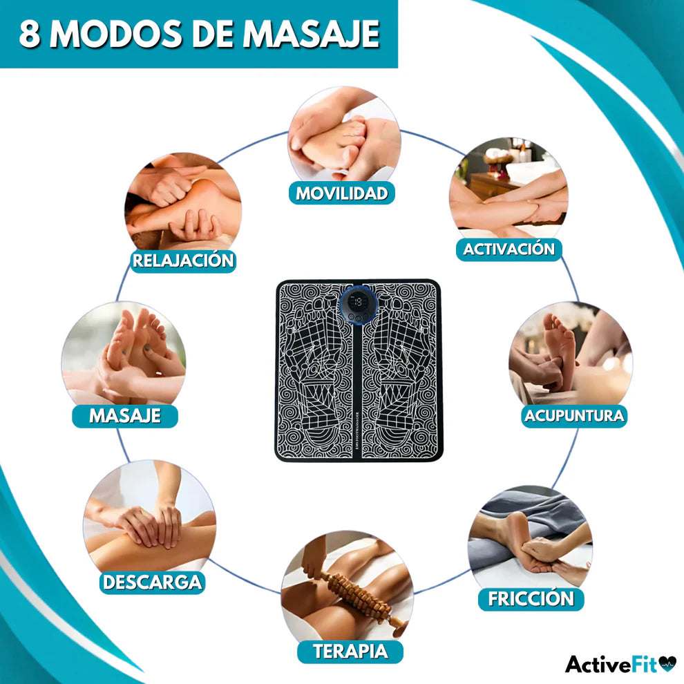 Masajeador de Pies EMS Active Fit con Tecnología de Estimulación Muscular Eléctrica (EMS)✅