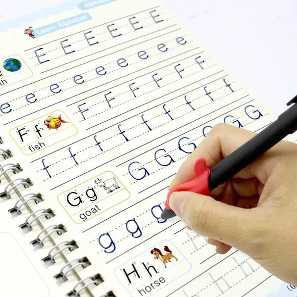 Súper Combo🔥: 4 Cuadernos Montessori Reutilizables + Lapicero Mágico: Único con 10 Minas Repuesto Tinta Invisible