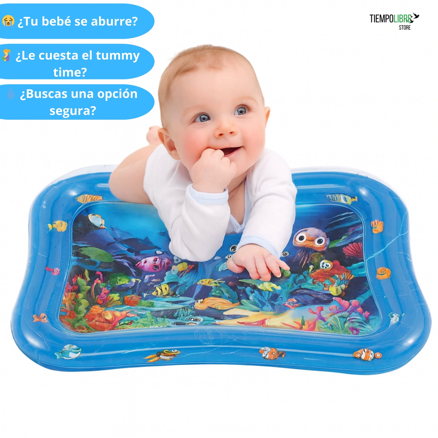 Mat Acuático Sensorial para Bebés🥰 – Fortalece su cuerpo mientras se divierte ✨+ EBOOK Desarrollo Saludable del Bebé de Regalo! 🎁