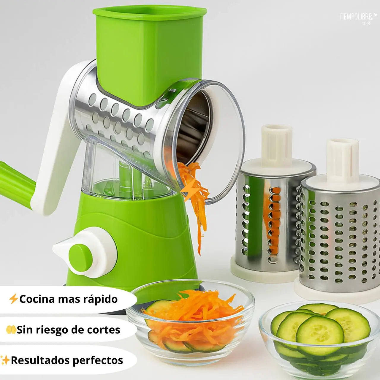 Picador de Verduras – Corta y Ralla al Instante – Cocina rápido y sin cortes en segundos⚡