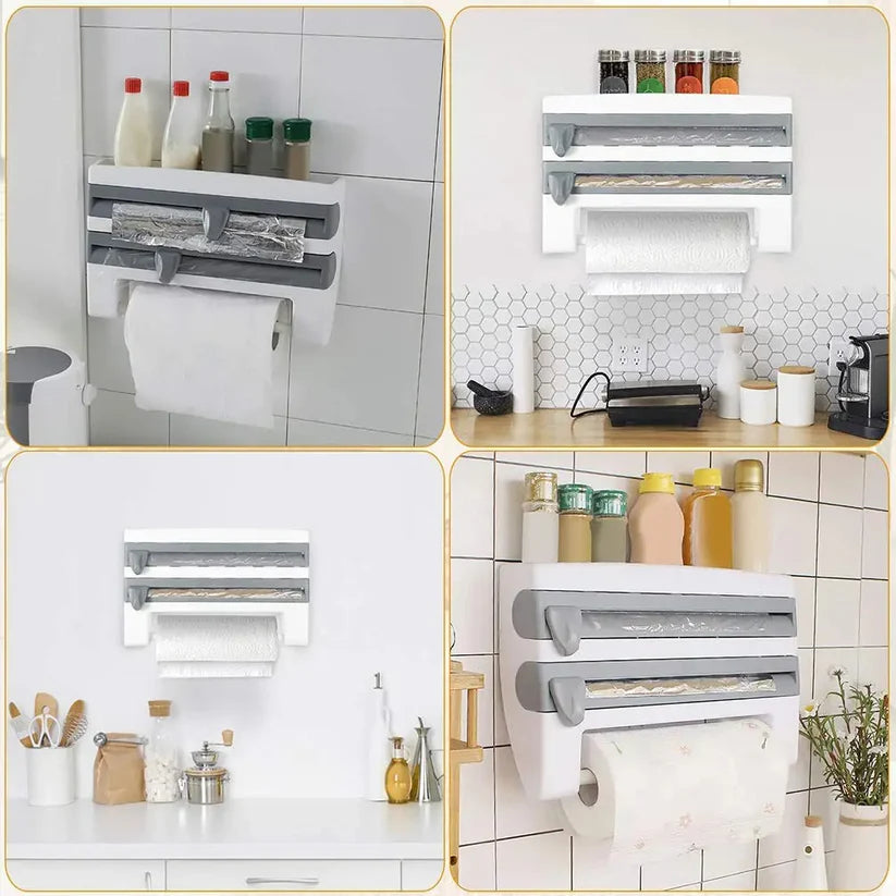 Dispensador 3 en 1 - Corta fácil y rápido - Cocina ordenada en segundos✨