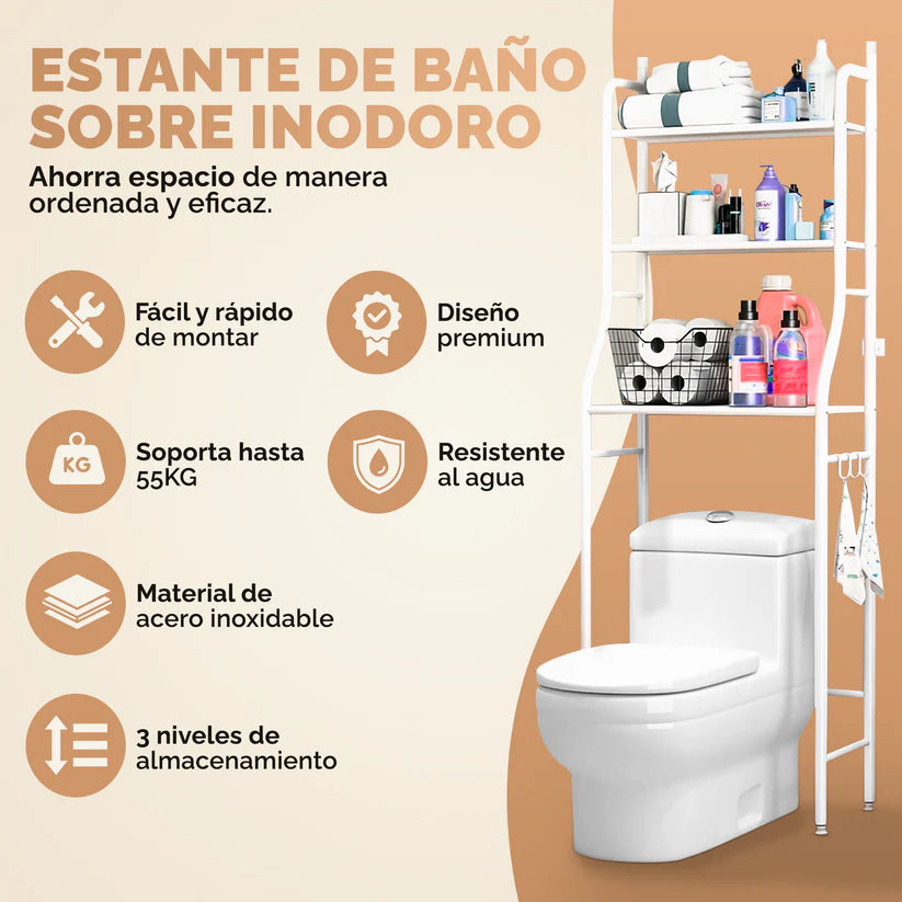 Organizador Multirack de Baño 3 Niveles - Maximiza cada espacio de tu Hogar