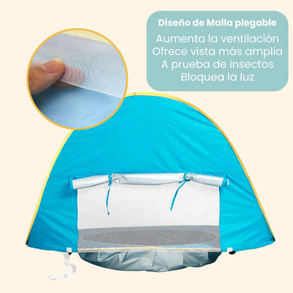 MiniOasis® Carpa con Piscina - Protege y Refresca - Un Verano seguro y divertido para tu bebé 🏝️👶🏼