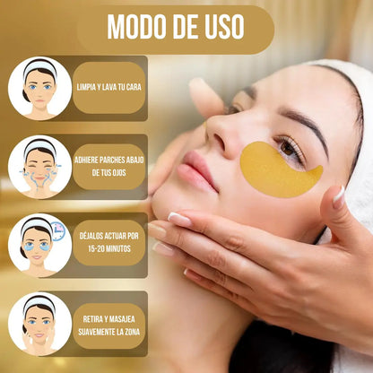 60 Parches Hidrogel Elimina Ojeras con Extracto de Baba de Caracol 🐌