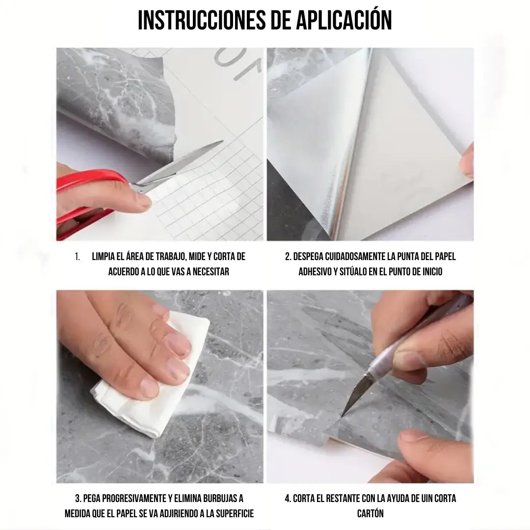 Papel Adhesivo Diseño Mármol 10 mts x 60 cms - Renovador de Espacios del Hogar⭐️