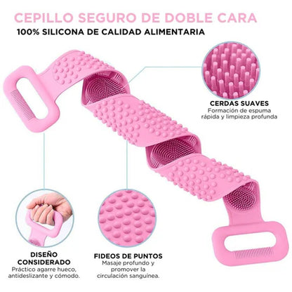 Clean Spa™ Cepillo Masajeador Corporal Silicona - Alcanza cada parte de tu cuerpo con facilidad + Ebook Rutina de Bienestar✨