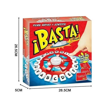 Juego de Mesa ¡BASTA! En Español – Desafía tu mente – Une a la familia en minutos de diversión sin pantallas - Incluye Temporizador Visual y Auditivo + Manual de Penitencias Gratis: ¡Te tocó perder!: ¡Sin picarse!🤣