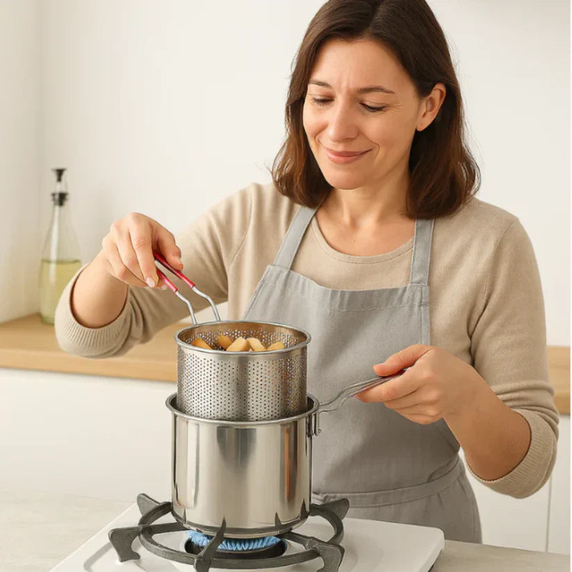 Olla Freidora Multifuncional Smart Cook® 1200 ML con tapa 🍲- Prepara tus comidas favoritas sin desordenes ni quemaduras