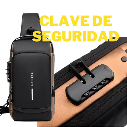 MOCHILA ANTIRROBO CON CLAVE DE SEGURIDAD🔒 Y CARGA USB🔋 - DISEÑO IMPERMEABLE💧