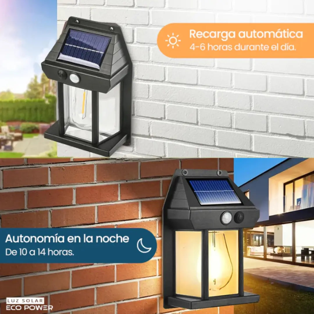 LUZ SOLAR EXTERIOR EMPALMADA - AHORRO DE ENERGÍA ELÉCTRICA