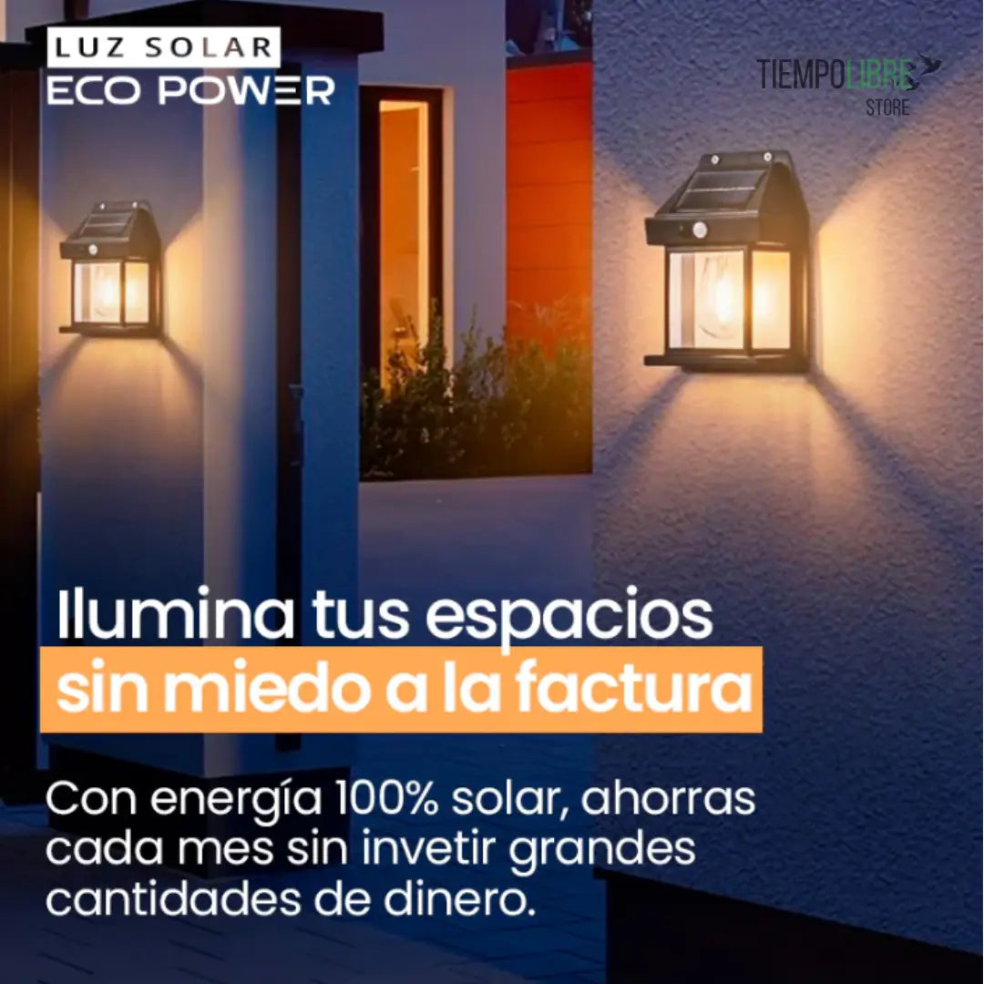 LUZ SOLAR EXTERIOR EMPALMADA - AHORRO DE ENERGÍA ELÉCTRICA