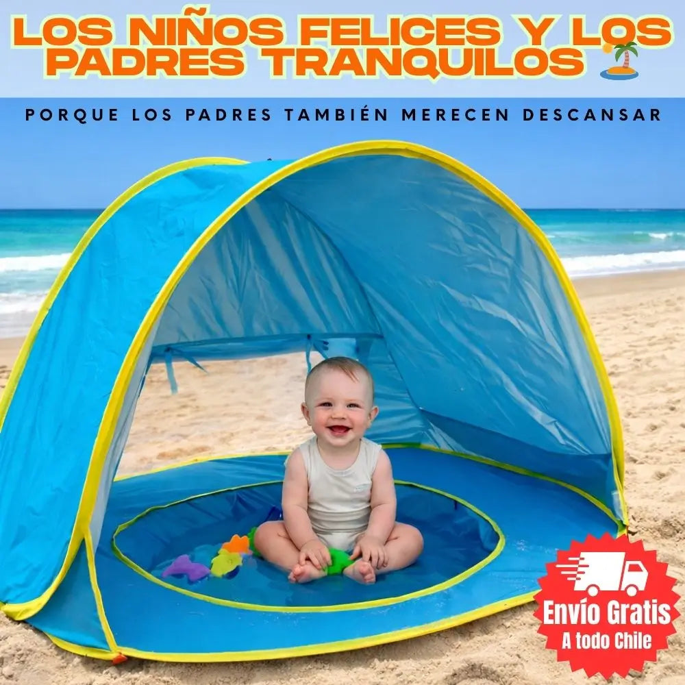 MiniOasis® Carpa con Piscina - Protege y Refresca - Un Verano seguro y divertido para tu bebé 🏝️👶🏼