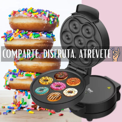 MÁQUINA MINI DONUTS EXPRESS🍩 - HORNEA SIN ESFUERZO - DISFRUTA DONUTS PERFECTAS EN MINUTOS⏱️- COBERTURA ANTIADHERENTE + GUÍA DE RECETAS PARA DONUTS DELICIOSAS GRATIS✨