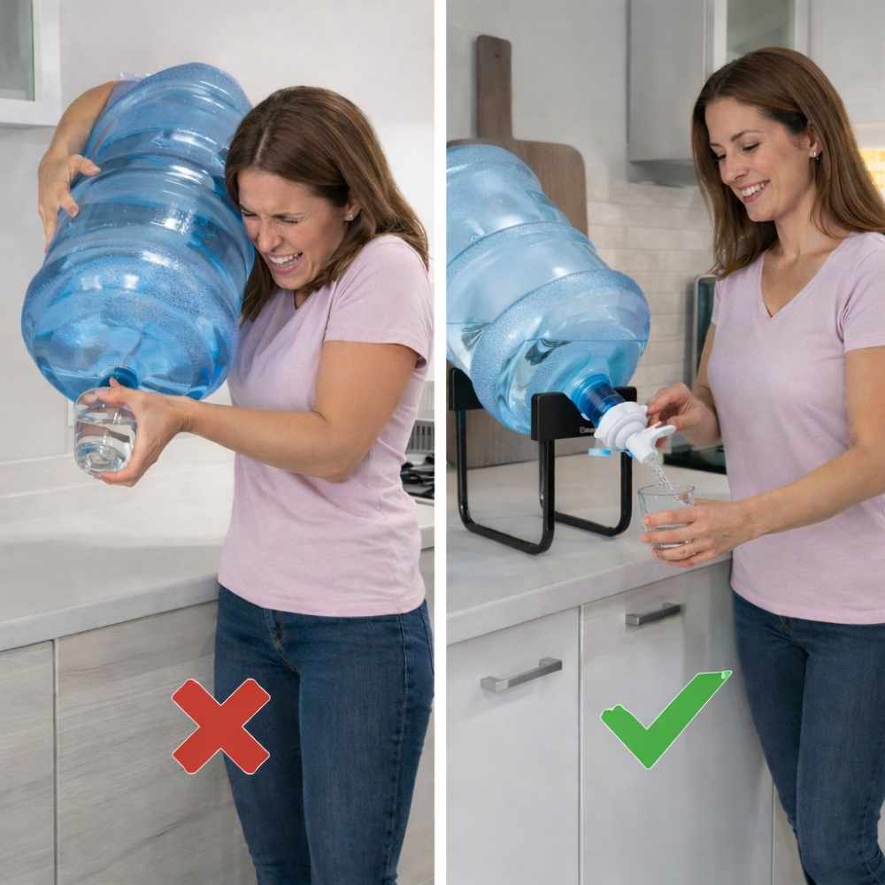 Base + Dispensador Para Botellones | Evita cargar 20 kg | Sirve fácil y seguro💧✨