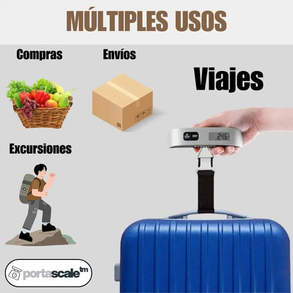 Portascale™ | Pesa de equipaje portátil | Evita cobros por sobreequipaje✨