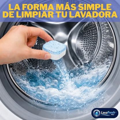 LavaFresh Pro™ | Pastillas de Limpieza Profunda para Lavadoras (12 Unidades) - Tu lavadora limpia y tu ropa sin olor ✨
