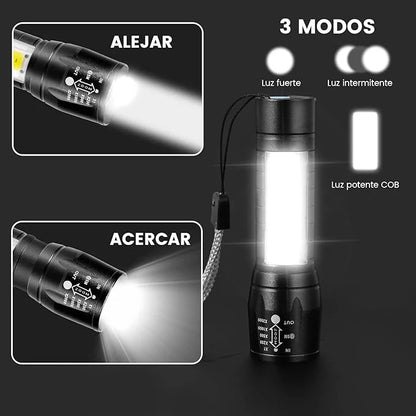 Oferta 2X1 Power Pro™ - Linterna Táctica LED Recargable – Iluminación Potente – Luz confiable para tu hogar cuando más la necesitas