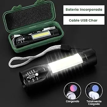 Oferta 2X1 Power Pro™ - Linterna Táctica LED Recargable – Iluminación Potente – Luz confiable para tu hogar cuando más la necesitas