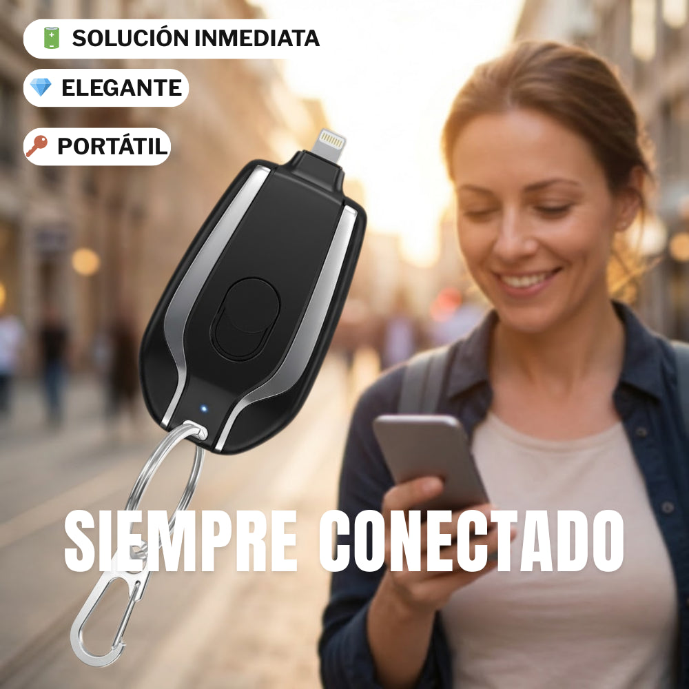 ChargeKey® | Llavero Cargador Portátil | Carga de Emergencia - Recupera batería cuando más lo necesitas🔋 - Selecciona entrada Android o Iphone