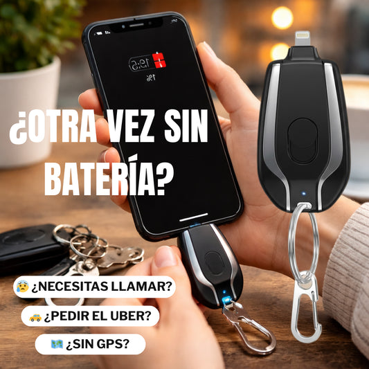 ChargeKey® | Llavero Cargador Portátil | Carga de Emergencia - Recupera batería cuando más lo necesitas🔋 - Selecciona entrada Android o Iphone