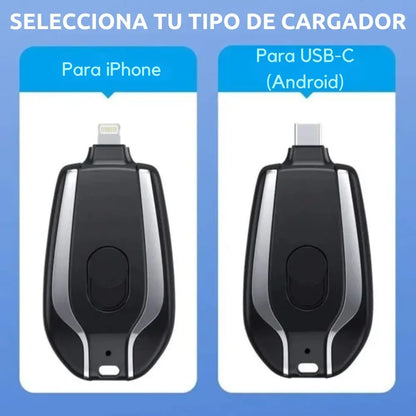ChargeKey® | Llavero Cargador Portátil | Carga de Emergencia - Recupera batería cuando más lo necesitas🔋 - Selecciona entrada Android o Iphone
