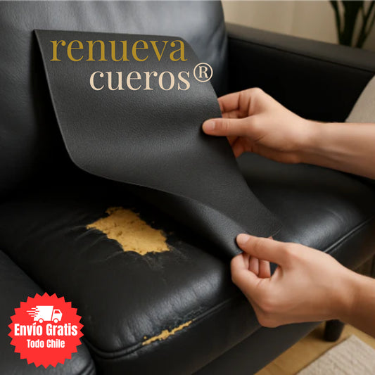 Renueva Cueros® - Parche Adhesivo Flexible – Devuelve vida y brillo a tus muebles fácilmente (Rollo 137x50 cms)