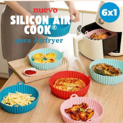 6 Moldes Silicon Air Cook® para Airfryer - Olvídate de tener que limpiar tu AirFryer después de cada uso ✅
